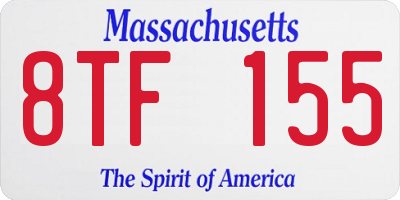 MA license plate 8TF155
