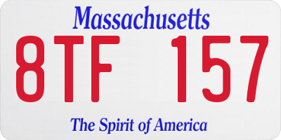 MA license plate 8TF157