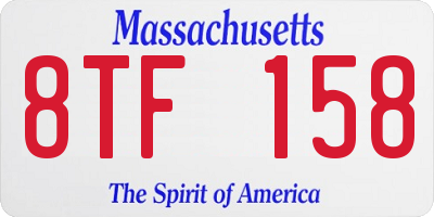 MA license plate 8TF158