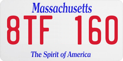 MA license plate 8TF160