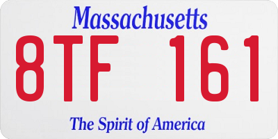 MA license plate 8TF161
