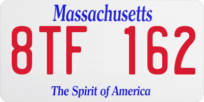 MA license plate 8TF162