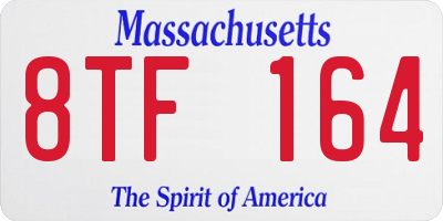 MA license plate 8TF164