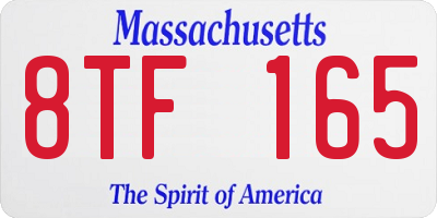 MA license plate 8TF165