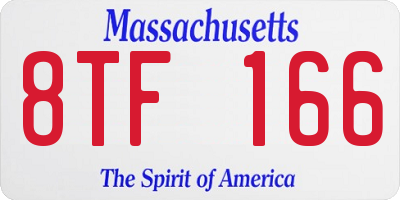MA license plate 8TF166