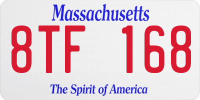 MA license plate 8TF168