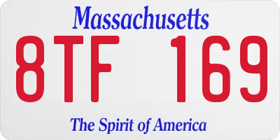 MA license plate 8TF169