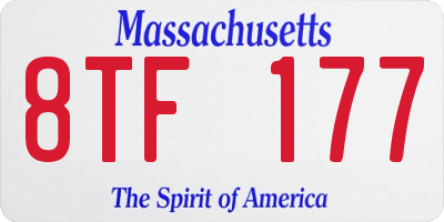 MA license plate 8TF177