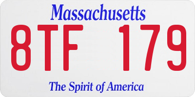 MA license plate 8TF179