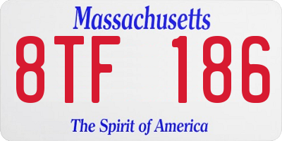 MA license plate 8TF186