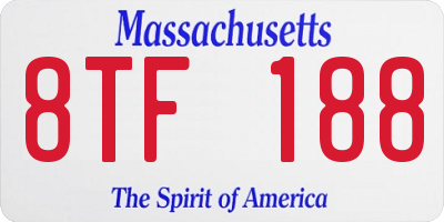MA license plate 8TF188