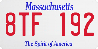 MA license plate 8TF192