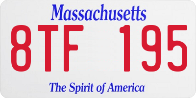 MA license plate 8TF195