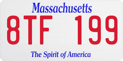 MA license plate 8TF199