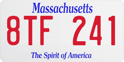 MA license plate 8TF241