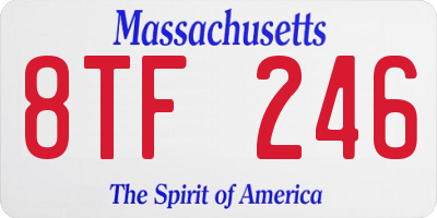 MA license plate 8TF246
