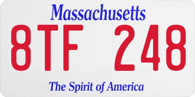 MA license plate 8TF248