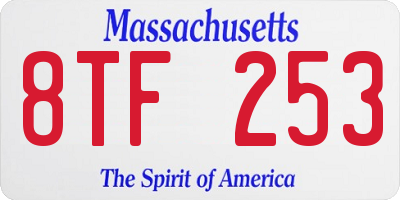 MA license plate 8TF253