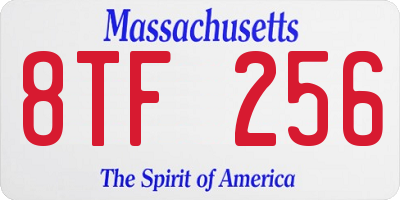 MA license plate 8TF256