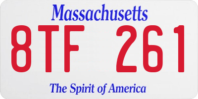MA license plate 8TF261