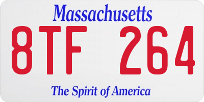 MA license plate 8TF264