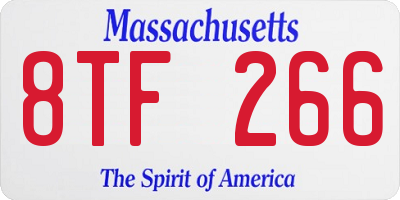 MA license plate 8TF266