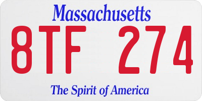 MA license plate 8TF274