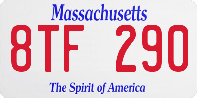 MA license plate 8TF290
