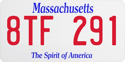 MA license plate 8TF291