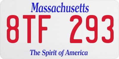 MA license plate 8TF293