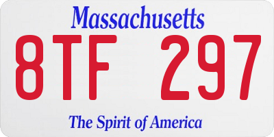 MA license plate 8TF297