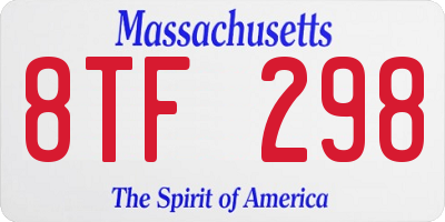 MA license plate 8TF298
