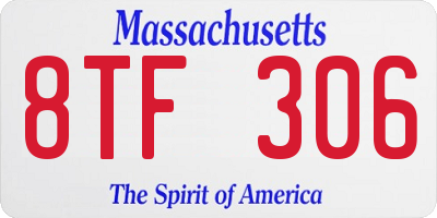 MA license plate 8TF306