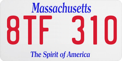 MA license plate 8TF310