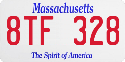 MA license plate 8TF328