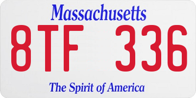 MA license plate 8TF336