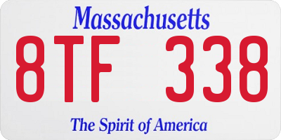 MA license plate 8TF338