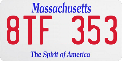MA license plate 8TF353
