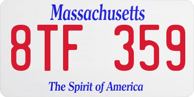 MA license plate 8TF359