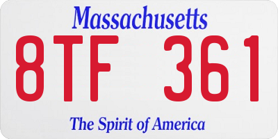MA license plate 8TF361