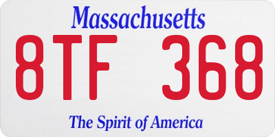MA license plate 8TF368