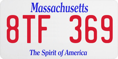 MA license plate 8TF369