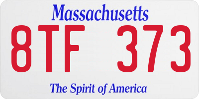 MA license plate 8TF373