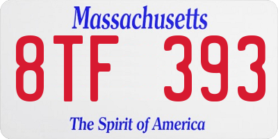 MA license plate 8TF393