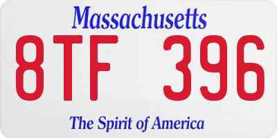 MA license plate 8TF396