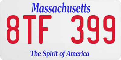 MA license plate 8TF399