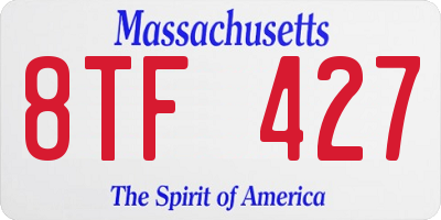 MA license plate 8TF427
