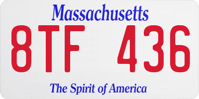 MA license plate 8TF436