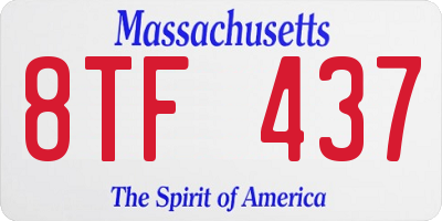 MA license plate 8TF437