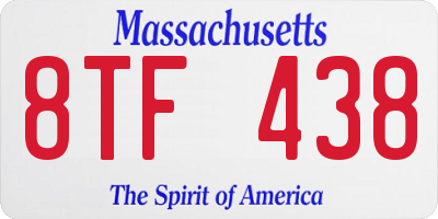 MA license plate 8TF438